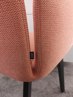 COR Einzelstühle|Armlehnstuhl Jalis Stoff 10071 Grapefruit Orange Rot Gestell Eiche Massiv Dunkel Lackiert Mit Kunststoffgleitern