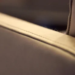 KFF Einzelstühle|Armlehnstuhl Leder Anilin Steingrau Gestell Schwarz