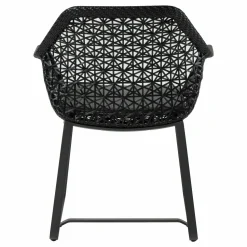 Kettal Einzelstühle|Armlehnstuhl Maia Geflecht Fiber Chestnut Grau Gestell Aluminium Manganese Grau Inklusive Sitzkissen Terain Laminate 257