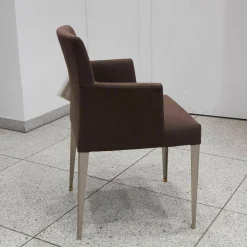 B&B Italia Einzelstühle|Armlehnstuhl Melandra Gestell A Matt Vernickelt