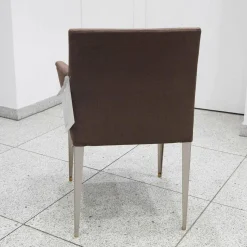 B&B Italia Einzelstühle|Armlehnstuhl Melandra Gestell A Matt Vernickelt