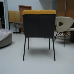 KFF Einzelstühle|Armlehnstuhl Milo Leder Glove Dolphin Stoff Lisboa Col. 20 Gestell Metall Anthrazit M23