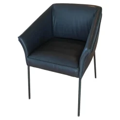 KFF Einzelstühle|Armlehnstuhl Milo Leder Glove Dolphin 451 Gestell Metall Anthrazit M23