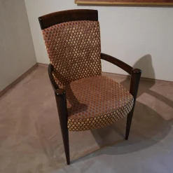 Finkeldei Einzelstühle|Armlehnstuhl Modell Visconti Orly 9620 Stoff Bezug Toul 33 118 Goldgelb Braun Sichtholzgestell Gebeizt und Lackiert