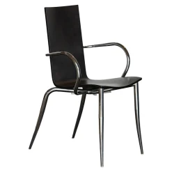 Driade Einzelstühle|Armlehnstuhl Olly Tango Ausführung Ebenholzfarbener Ahorn Gestell Stahl Verchromt Stapelbar