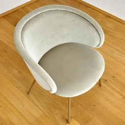 Freifrau Einzelstühle|Armlehnstuhl Ona Bezug Stoff Velour Kvadrat Harald 3 143 Goldbeige Beige Stahlgestell Ona Messing ME021