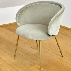 Freifrau Einzelstühle|Armlehnstuhl Ona Bezug Stoff Velour Kvadrat Harald 3 143 Goldbeige Beige Stahlgestell Ona Messing ME021