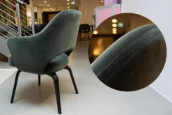 Knoll International Einzelstühle|Armlehnstuhl Saarinen Kollektion Relax Konferenz Bezug Stoff Cactus 169 Eva Füße Eiche Auf Ebenholz Gebeizt