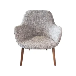 Walter Knoll Einzelstühle|Armlehnstuhl Sheru 353 10C Innen Stoff Sorel 7872 Tanzanite Grau Außen Leder Vintage 1437 Midnight Blue Blau Gestell Nussbaum