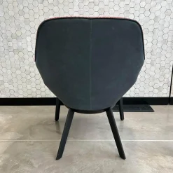 Walter Knoll Einzelstühle|Armlehnstuhl Sheru 353 10C Innen Stoff Oakworth Cassis 2949 14 Rosa Rot Außen Vintage Night Blue Schwarz Gestell Schwarz