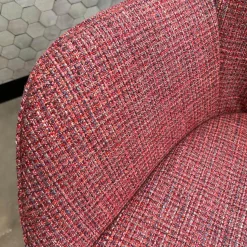Walter Knoll Einzelstühle|Armlehnstuhl Sheru 353 10C Innen Stoff Oakworth Cassis 2949 14 Rosa Rot Außen Vintage Night Blue Schwarz Gestell Schwarz