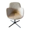 Walter Knoll Einzelstühle|Armlehnstuhl Sheru 1437 C Sitz Stoff Togba Sahara Beige Rücken Leder Elen Bamboo Braun Gestell Bronze Pulverbeschichtet