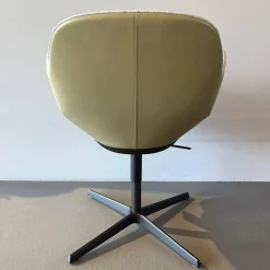 Walter Knoll Einzelstühle|Armlehnstuhl Sheru 1437 C Sitz Stoff Togba Sahara Beige Rücken Leder Elen Bamboo Braun Gestell Bronze Pulverbeschichtet