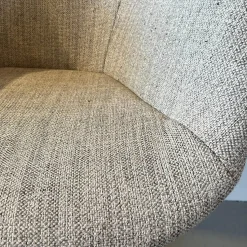 Walter Knoll Einzelstühle|Armlehnstuhl Sheru 1437 C Sitz Stoff Togba Sahara Beige Rücken Leder Elen Bamboo Braun Gestell Bronze Pulverbeschichtet