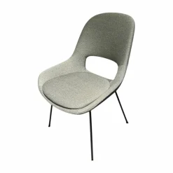 Freifrau Einzelstühle|Armlehnstuhl Theia Low Stoff Shake Algae Grau Grün Stahlgestell Tiefschwarz Mit Filzgleitern