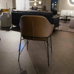 Scholtissek Einzelstühle|Armlehnstuhl Werra II Leder Rancho Clay PG 2 Stahlgestell Schwarz