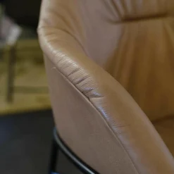 Scholtissek Einzelstühle|Armlehnstuhl Werra II Leder Rancho Clay PG 2 Stahlgestell Schwarz