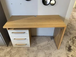 Musterring Schreibtische & Sekretäre|Aufsatzschreibtisch Airline 300 Platte Balkeneiche Lack Kristallgrau Matt Griff 344 Eiche