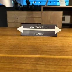 Team 7 Esstische|Auszugtisch Tak Platte Nussbaum Naturöl Gestell Metall Edelstahl Finish Mit Einlegeplatte