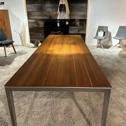 Team 7 Esstische|Auszugtisch Tak Platte Nussbaum Naturöl Gestell Metall Edelstahl Finish Mit Einlegeplatte