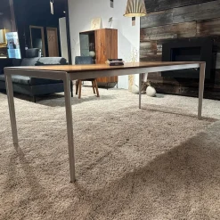 Team 7 Esstische|Auszugtisch Tak Platte Nussbaum Naturöl Gestell Metall Edelstahl Finish Mit Einlegeplatte