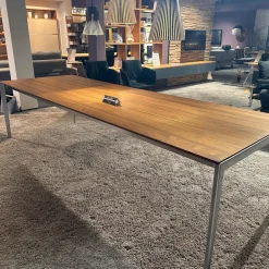 Team 7 Esstische|Auszugtisch Tak Platte Nussbaum Naturöl Gestell Metall Edelstahl Finish Mit Einlegeplatte