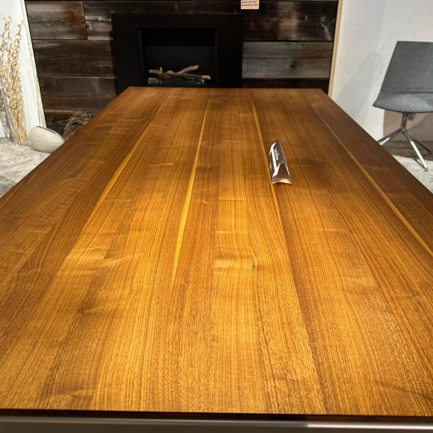 Team 7 Esstische|Auszugtisch Tak Platte Nussbaum Naturöl Gestell Metall Edelstahl Finish Mit Einlegeplatte