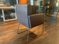 D-Light Essgruppen|Bank 1425 B4 Leder Sauvage Moro Braun mit Stuhl