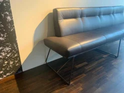 D-Light Essgruppen|Bank 1425 B4 Leder Sauvage Moro Braun mit Stuhl