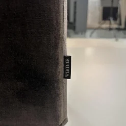 Werther Bänke|Bank Byblos Bezug Stoff U3052K Dark Grey Dunkelgrau Kufen Schwarz Lackiert