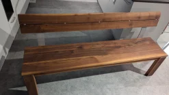 Wimmer Bänke|Bank Caris Amerikanischer Nussbaum Massiv Mit 3 Kissen Wildanalinleder Capuccino