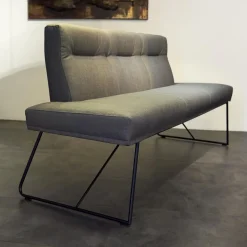 KFF Bänke|Bank D-Light Stoff Remix Grau Gestell Schwarz