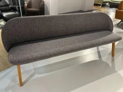 Team 7 Bänke|Bank Flor Stoff Ripley RI16 Grau Gestell Eiche Naturöl