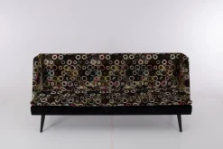 Werther Bänke|Bank Hygge Stoff Sukhna 01 Guild Mehrfarbig Grau Grün Rot Unterbau Stoff Sukhna 01 Schwarz Gestell Schwarz