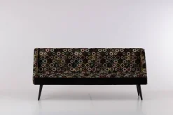 Werther Bänke|Bank Hygge Stoff Sukhna 01 Guild Mehrfarbig Grau Grün Rot Unterbau Stoff Sukhna 01 Schwarz Gestell Schwarz