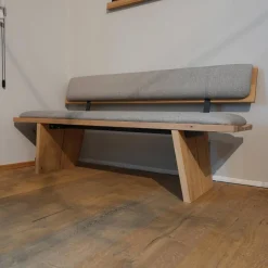 Venjakob Bänke|Bank Impuls P6 Oxford Uni Beige Grau Gestell Wildeiche Hell Geölt Bügel Metall Anthrazit Matt