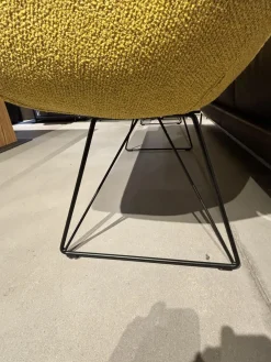 Werther Bänke|Bank Jona 240 Stoff Brera U 3280 Gelb Drahtuntergestell Schwarz