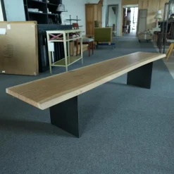 Anrei Bänke|Bank Modell 310443B Eiche Gestell Metallwangen Grau