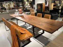 Team 7 Bänke|Bank Nox Leder L1 Origon Sepia 41574 Braun Und Nussbaum Gestell Schwarz Matt