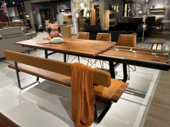 Team 7 Bänke|Bank Nox Leder L1 Origon Sepia 41574 Braun Und Nussbaum Gestell Schwarz Matt