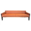 Wittmann Bänke|Bank William Innen Stoff Tekla Mandarin F Orange Außen Leder Nappa Stahlblau Schwarz Füße Buche Schwarz