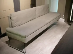 WK Wohnen Bänke|Bank WK 790 11717 C190 Leder LK60 Z7821 Beige Schlittengestell Metall Schwarz M99