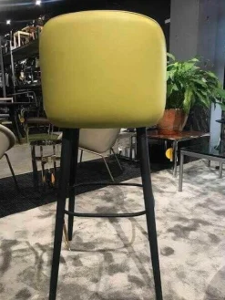 Walter Knoll Barhocker & Barstühle|Barhocker 376 Leder Kat. Congress Pistazie Gestell Massivholz Eiche Geflammt (5 verfügbar)