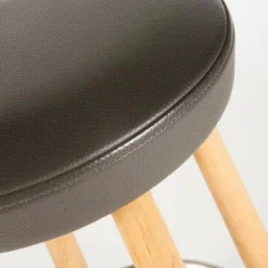 Carl Hansen & Søn Barhocker & Barstühle|Barhocker CH56 Leder Anthrazit Gestell Eiche Geseift