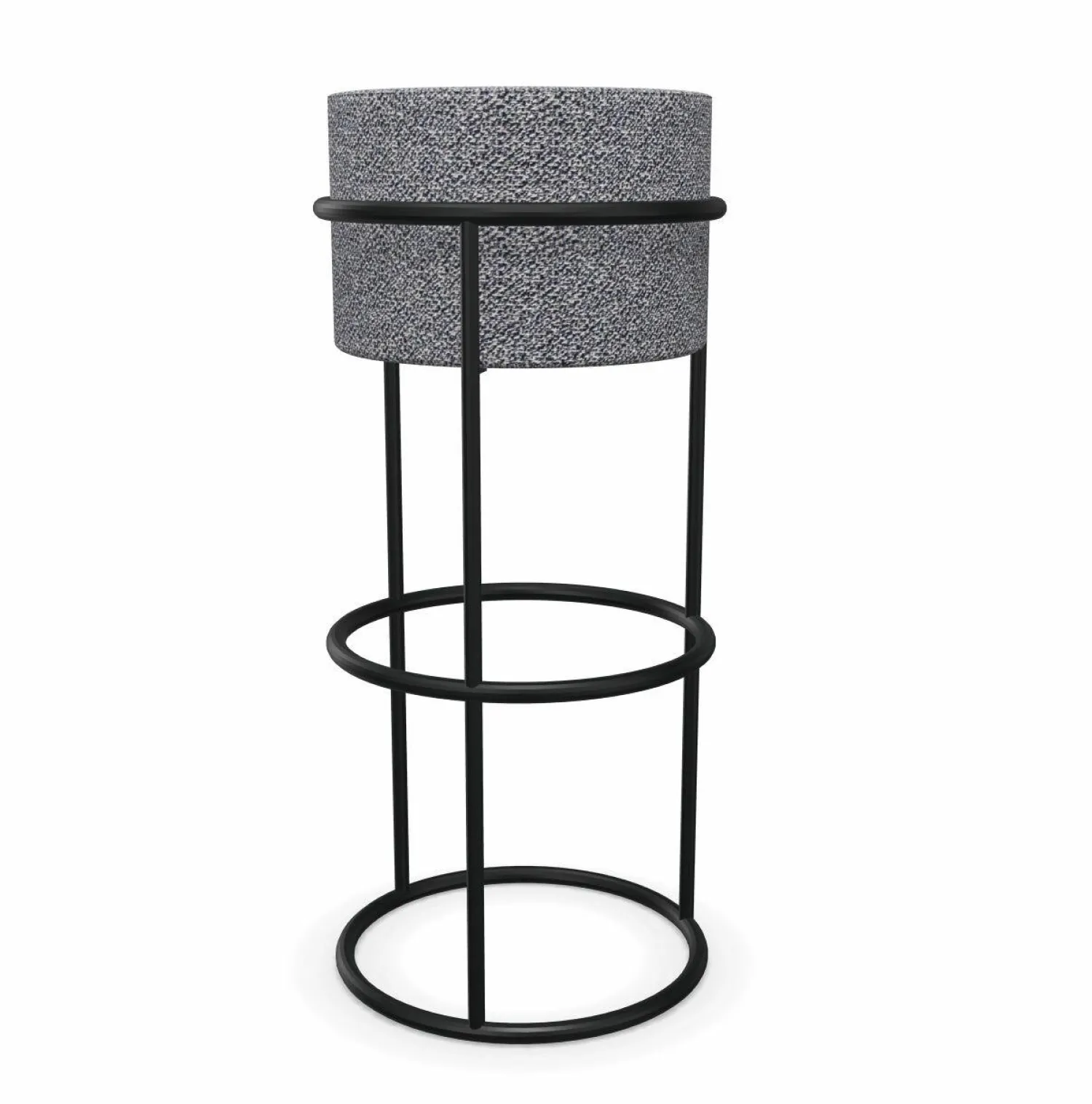 COR Barhocker & Barstühle|Barhocker Drop Stoff 5012 Blau Ecru Metallgestell Pulverbeschichtet M20 Schwarz