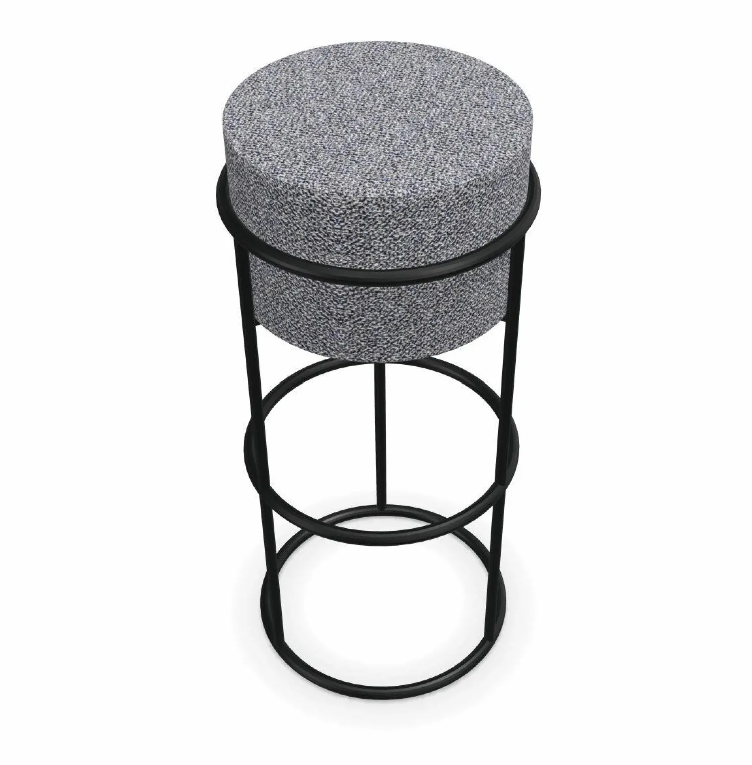 COR Barhocker & Barstühle|Barhocker Drop Stoff 5012 Blau Ecru Metallgestell Pulverbeschichtet M20 Schwarz