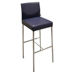 KFF Barhocker & Barstühle|Barhocker Glooh Kunstleder Skai Ocean 4-Fuß Rundrohr Verchromt