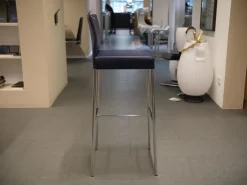 KFF Barhocker & Barstühle|Barhocker Glooh Kunstleder Skai Ocean 4-Fuß Rundrohr Verchromt