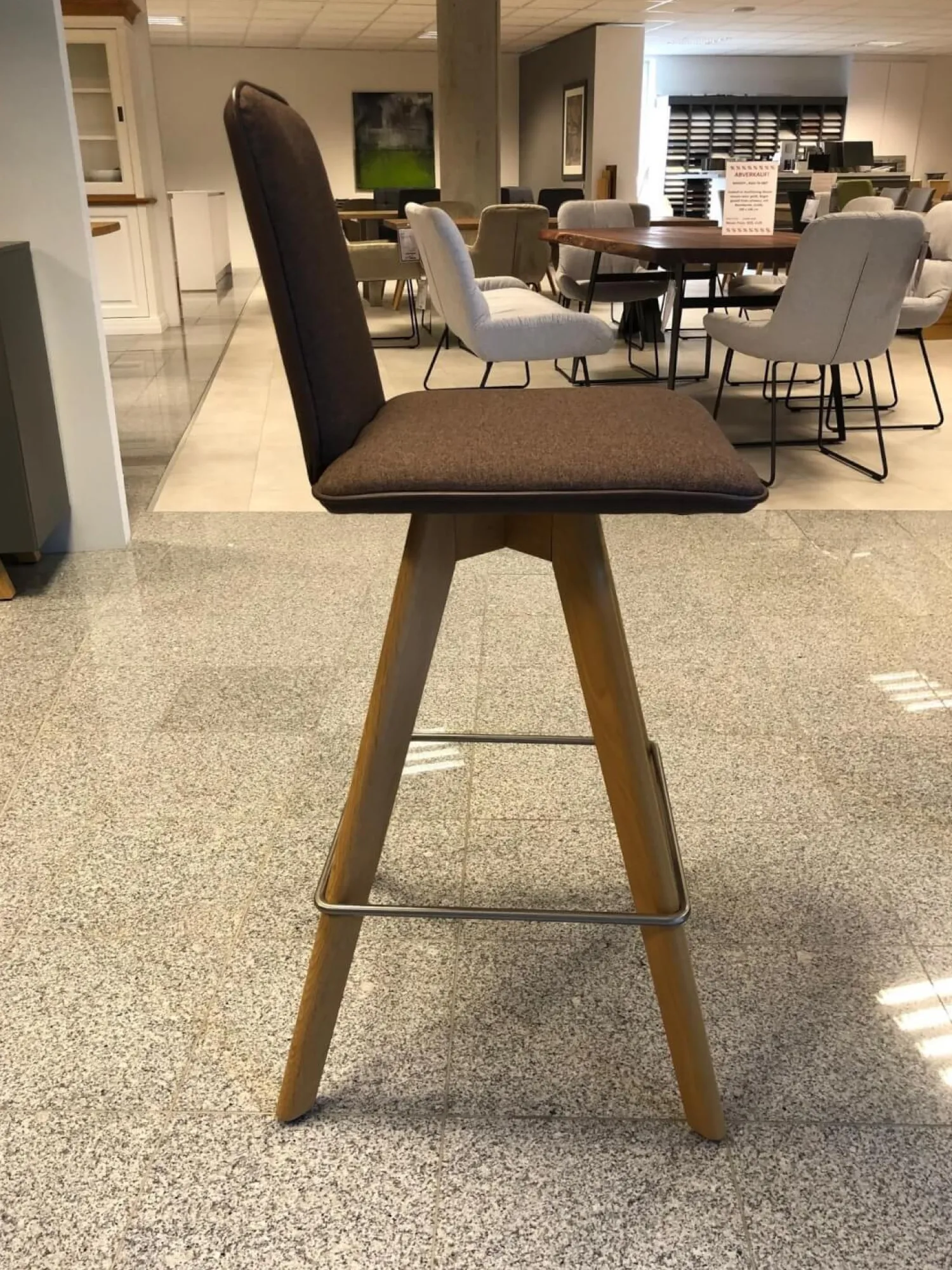 Mayer Einzelstühle|Barhocker Modell 1105 Kunstleder 26 475 Braun Gestell Eiche Natur Lackiert