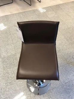 Mayer Barhocker & Barstühle|Barhocker Modell 1213 Leder 81 005 Braun Gestell Chrom Glänzend